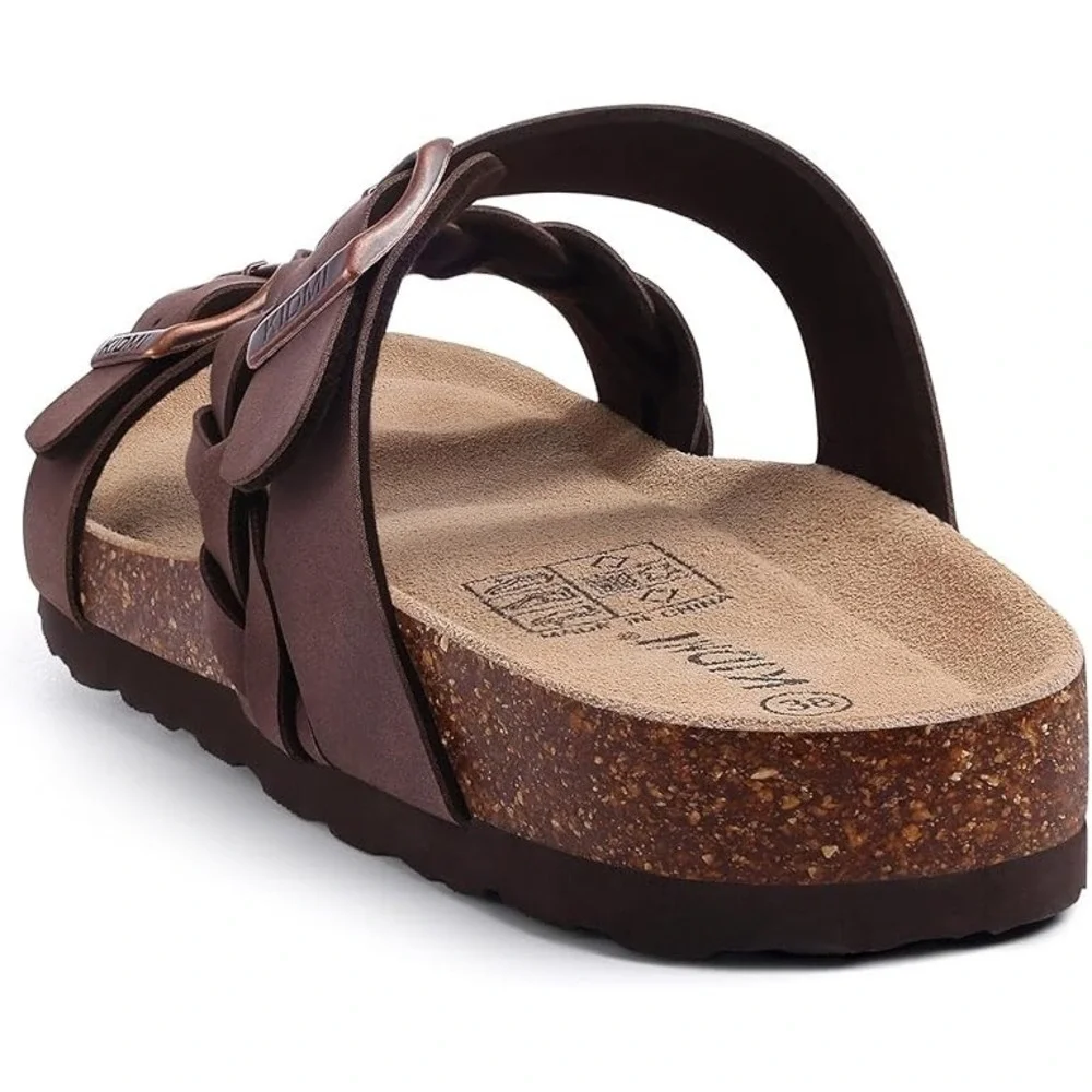 Women's Arch Support Cork Sandals – Slip-On Slides with Buckle – Summer Comfort - Picture 5 of 7